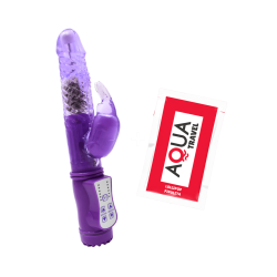 Vibromasseur Rabbit Violet Rotation  Vibration 36 Modes  1 dosette de lubrifiant — Pocket Pleasure