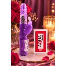 Vibromasseur Rabbit Violet Rotation  Vibration 36 Modes  1 dosette de lubrifiant — Pocket Pleasure