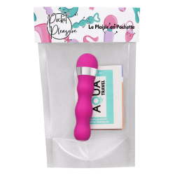 Mini Vibromasseur rose ondulés Pocket Pleasure  1 dosette de lubrifiant
