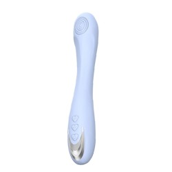 Vibromasseur silicone 10 modes de vibration USB bleu