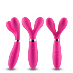 Vibromasseur Wand  rose en forme de Y avec 3 moteurs 
