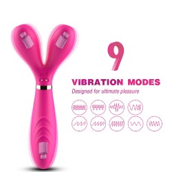 Vibromasseur Wand  rose en forme de Y avec 3 moteurs 