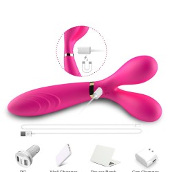 Vibromasseur Wand  rose en forme de Y avec 3 moteurs 