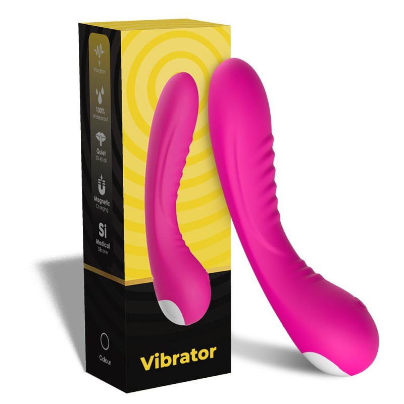 Vibromasseur courbé 9 modes de vibration rose
