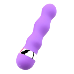 Mini Vibromasseur violet ondulés Pocket Pleasure  1 dosette de lubrifiant
