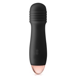 Vibromasseur noir 7 vitesses USB tête strié 