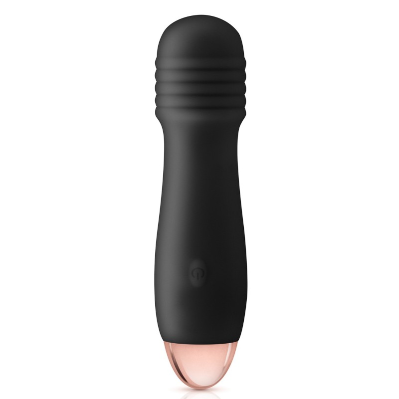 Vibromasseur noir 7 vitesses USB tête strié 