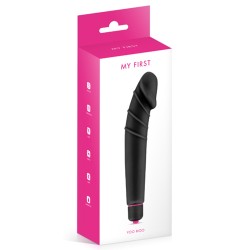 Vibromasseur noir 7 vitesses forme réaliste waterproof 