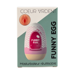Gaine Masturbatrice Réutilisable FUNNY EGG – Design Réaliste Vagin lèvres épaisses