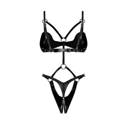 Dame controle body ouvert - Noir