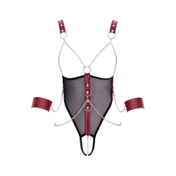 Body avec chaînes, anneaux et menottes - Cottelli