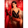 Body noir effet wetlook avec empiècements en maille – Mapalé