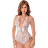 Body blanc en dentelle avec dos ouvert et encolure halter – Mapalé