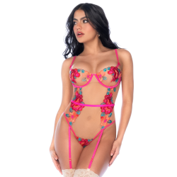Body en Tulle Brodé Fleuri 