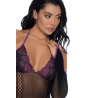 Body noir et violet et mitaines amovibles 
