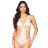 Body blanc avec perles et chainettes 