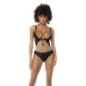 Body Flora noir et chair, avec une fine résille transparente, bretelles ajustables 