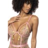 Body guépière avec dentelle brodée florale Sydney, porte jarretelles réglables et détachables 