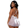 Body dentelle blanc avec tulle amovible 