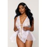 Body dentelle blanc avec tulle amovible 