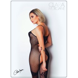 Bodystocking résille noire avec fine bretelles - Le Numéro 6 - Collection Bodystocking 