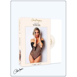 Body noir avec manches 3/4 - Le Numéro 2 - Collection Strass 