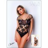 Body noire en résille et lanières - Le Numéro 1 - Collection Body 