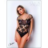 Body noire en résille et lanières - Le Numéro 1 - Collection Body 
