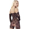 Combinaison short en résille noire 
