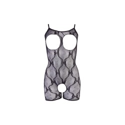 Combinaison short en résille noire 