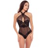 Body dentelle et résille noir 