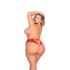 Tanga rouge  grande taille, ouvert à l'entrejambe 