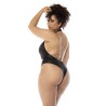 Body dos nu Romy grande taille couleur noir et chair, résille transparente 