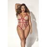 Body String, grande taille, chair et rouge 
