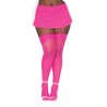 Bas nylon rose néon coutures pour jarretelles 