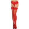 Bas nylon rouges coutures pour jarretelles 