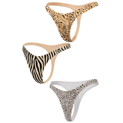 Lot de 3 strings invisibles à imprimés animaliers - Mapalé