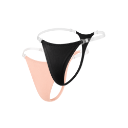 Lot de 2 strings invisibles sans coutures noir et nude - Mapalé