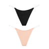 Lot de 2 strings invisibles sans coutures noir et nude - Mapalé