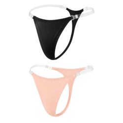 Lot de 2 strings invisibles sans coutures noir et nude - Mapalé