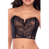Ensemble 2 pièces bustier en dentelle et string noir - Mapalé
