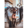 Ensemble 2 pièces bustier en dentelle et string noir - Mapalé