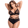 Ensemble 3 pièces grande taille avec accessoires dorés noir - Mapalé