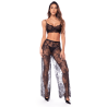 Ensemble 3 pièces en dentelle noire avec pantalon transparent - Mapalé