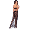 Ensemble 3 pièces en dentelle noire avec pantalon transparent - Mapalé