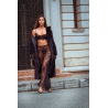 Ensemble 3 pièces en dentelle noire avec pantalon transparent - Mapalé
