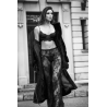 Ensemble 3 pièces en dentelle noire avec pantalon transparent - Mapalé