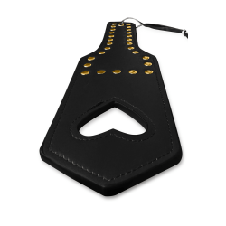 Paddle de fessée en similicuir clouté noir avec cœur - Mapalé