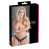 Tanga ouvert en satin avec perles - Cottelli