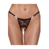 String ouvert dentelle bicolore  perles amovibles - Cottelli